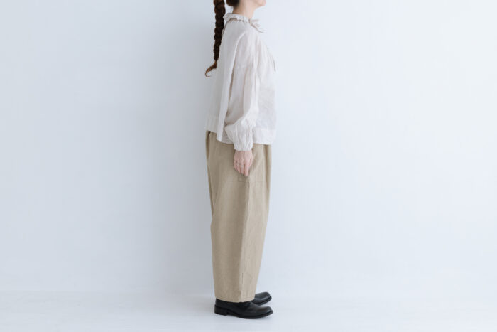 G843 2WAY DOUBLE FRILL COLLAR BLOUSE grayish white 2