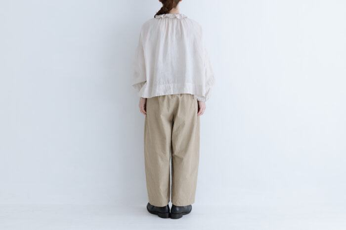 G843 2WAY DOUBLE FRILL COLLAR BLOUSE grayish white 3