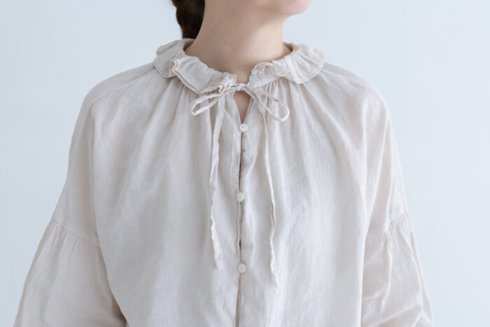 G843 2WAY DOUBLE FRILL COLLAR BLOUSE grayish white 4
