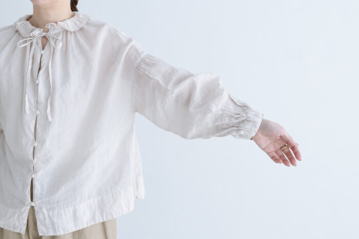 G843 2WAY DOUBLE FRILL COLLAR BLOUSE grayish white 5
