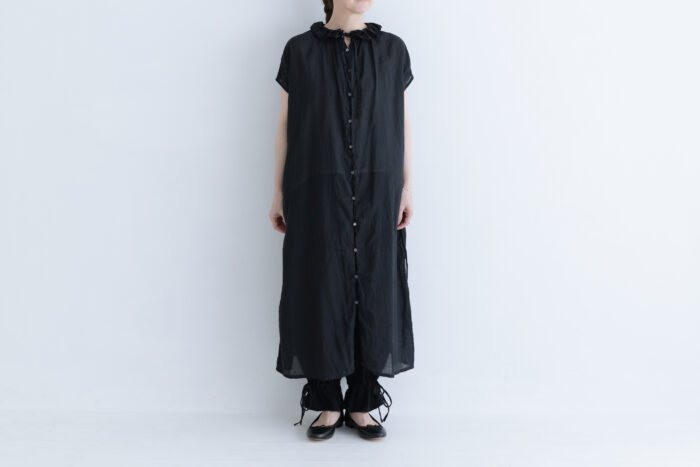 G844 2WAY DOUBLE FRILL COLLAR ONE PIECE black 1