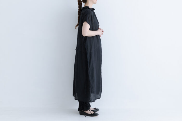 G844 2WAY DOUBLE FRILL COLLAR ONE PIECE black 2
