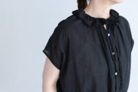 G844 2WAY DOUBLE FRILL COLLAR ONE PIECE black 4