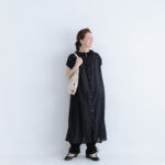 予約 G844 2WAY DOUBLE FRILL COLLAR ONE PIECE black  7月初〜7月中