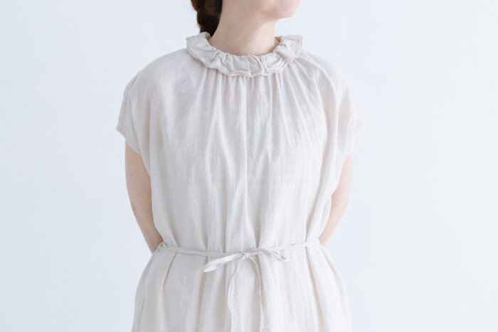 G844 2WAY DOUBLE FRILL COLLAR ONE PIECE grayish white 4