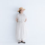 予約 G844 2WAY DOUBLE FRILL COLLAR ONE PIECE grayish white  7月初〜7月中