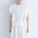 予約 R171 FRILL SLEEVELESS BLOUSE white 6月初〜6月中