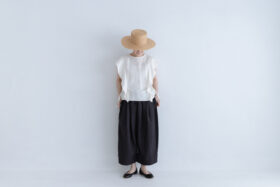 R170 LINEN BAKER WIDE PANTS charcoal 5