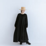 予約 R181 AIRY GATHER ONE PIECE black 7月中〜7月末