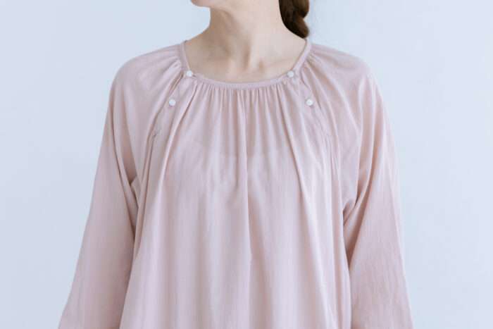 R181 AIRY GATHER ONE PIECE pink 4