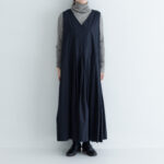 予約 G870 SWICHING BOX PLEATED NO SLEEVE DRESS black  9月末〜10月初