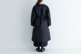 予約 G872 COATING LINEN QUILT COAT black 10月初〜10月中 3