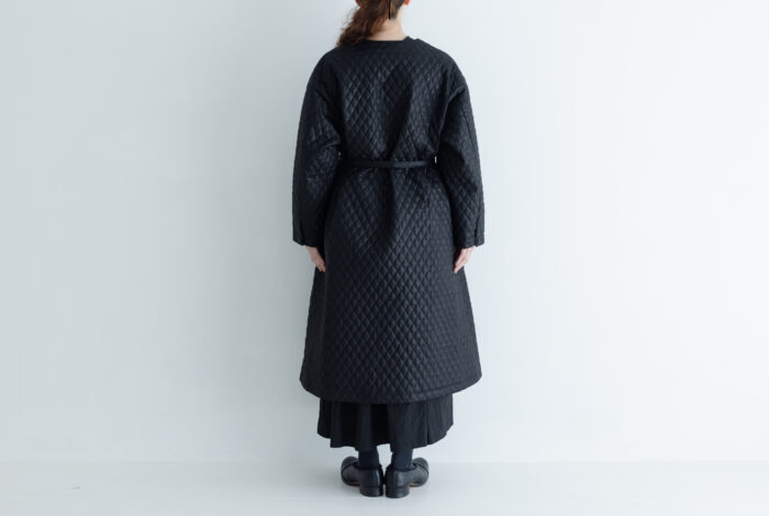 予約 G872 COATING LINEN QUILT COAT black 10月初〜10月中 3