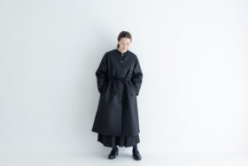 予約 G872 COATING LINEN QUILT COAT black 10月初〜10月中 5