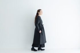 予約 G872 COATING LINEN QUILT COAT black 10月初〜10月中 6