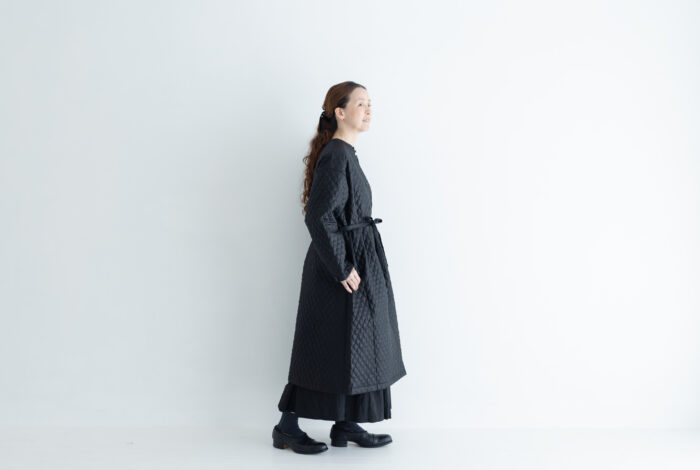 予約 G872 COATING LINEN QUILT COAT black 10月初〜10月中 6