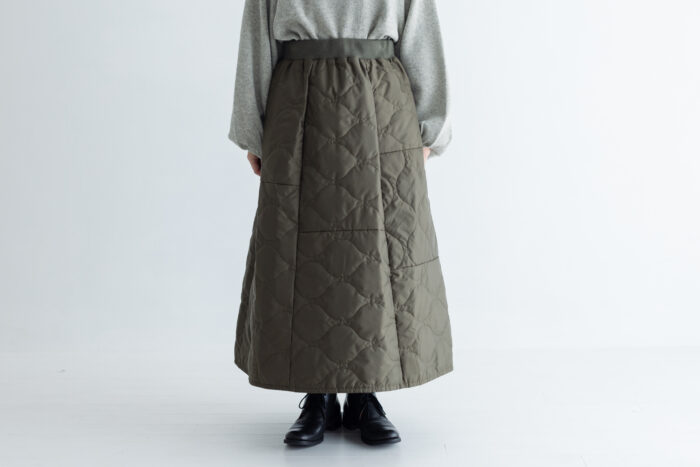 LA260 URBAN QUILT PATCHWORK SKIRT khaki 1