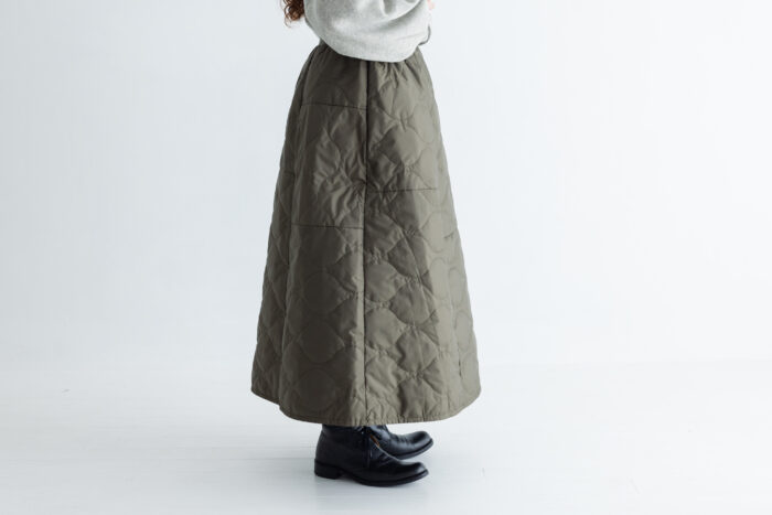 LA260 URBAN QUILT PATCHWORK SKIRT khaki 2