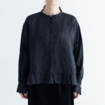 G893 SWICHING TUCKED BLOUSE black