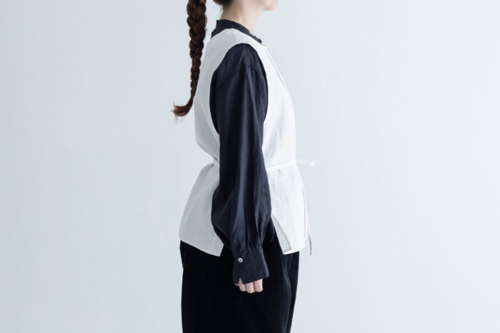 予約 G888 CLASSICAL TUCKED STRING VEST white 10月末〜11月初 2