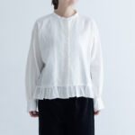 G893 SWICHING TUCKED BLOUSE white