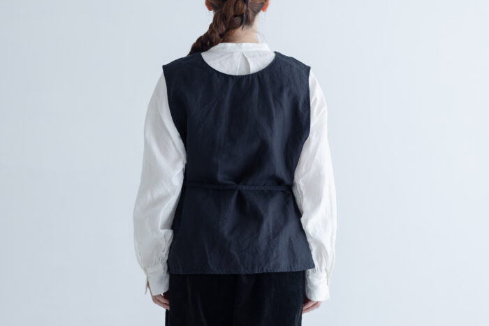 予約 G888 CLASSICAL TUCKED STRING VEST black 10月末〜11月初 3