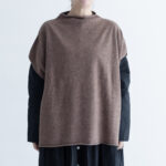 予約 G874 BOTTLE NECK KNIT VEST coffee 10月初〜10月中