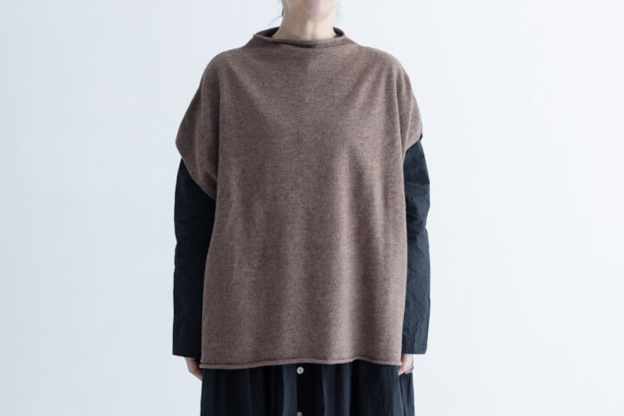 予約 G874 BOTTLE NECK KNIT VEST coffee 10月初〜10月中 1