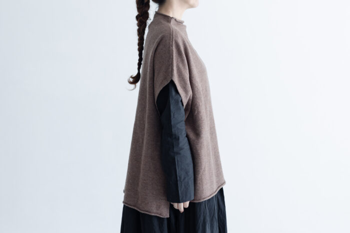 予約 G874 BOTTLE NECK KNIT VEST coffee 10月初〜10月中 2