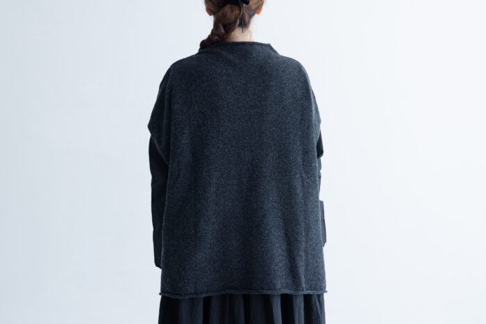 予約 G874 BOTTLE NECK KNIT VEST charcoal black 10月初〜10月中 3
