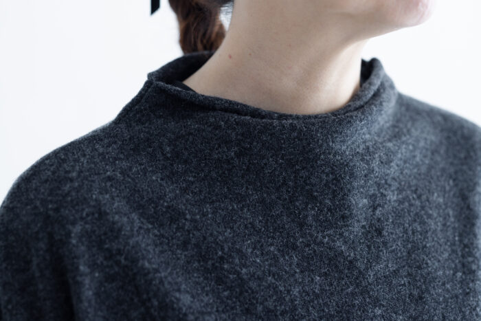 予約 G874 BOTTLE NECK KNIT VEST charcoal black 10月初〜10月中 4