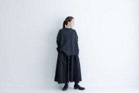 予約 G874 BOTTLE NECK KNIT VEST charcoal black 10月初〜10月中 6