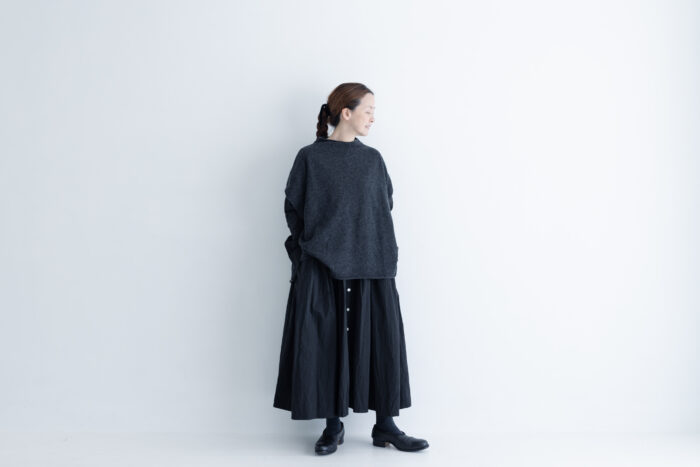 予約 G874 BOTTLE NECK KNIT VEST charcoal black 10月初〜10月中 6