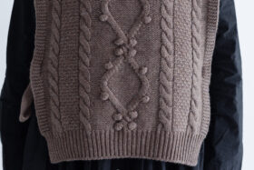 予約 G878 ARAN KNIT STRING VEST coffee 10月中〜10月末 5