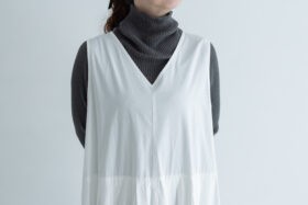 予約 G870 SWICHING BOX PLEATED NO SLEEVE DRESS white  9月末〜10月初 4