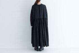 予約 G873 SWITCHING GATHER SHIRT DRESS fade black 10月初〜10月中 3
