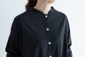 予約 G873 SWITCHING GATHER SHIRT DRESS fade black 10月初〜10月中 4
