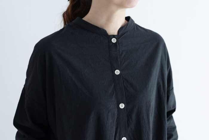 予約 G873 SWITCHING GATHER SHIRT DRESS fade black 10月初〜10月中 4