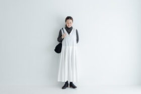 予約 G870 SWICHING BOX PLEATED NO SLEEVE DRESS white  9月末〜10月初 6