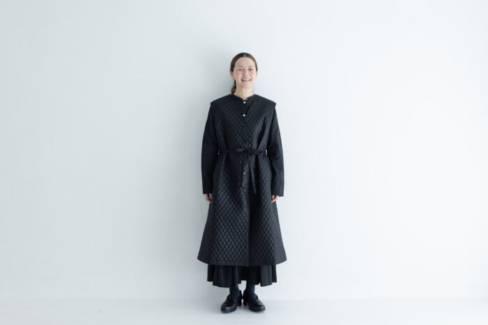 予約 G871 COATING LINEN QUILT NO SLEEVE COAT black 10月初〜10月中 6