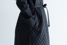 予約 G871 COATING LINEN QUILT NO SLEEVE COAT black 10月初〜10月中 4