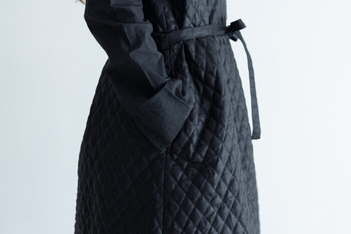 予約 G871 COATING LINEN QUILT NO SLEEVE COAT black 10月初〜10月中 4