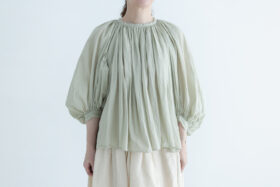 GARMENT DYE GATHER SMOCK  Eucalyptus 1