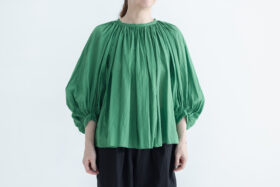 GARMENT DYE GATHER SMOCK  green 1