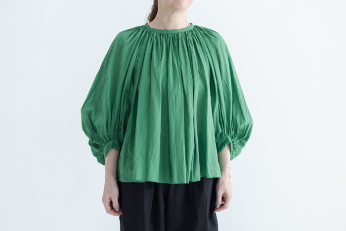 GARMENT DYE GATHER SMOCK  green 1