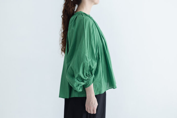 GARMENT DYE GATHER SMOCK  green 2