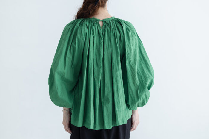 GARMENT DYE GATHER SMOCK  green 3