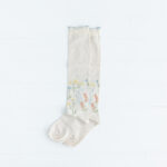 floral long socks white