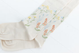floral long socks white 3