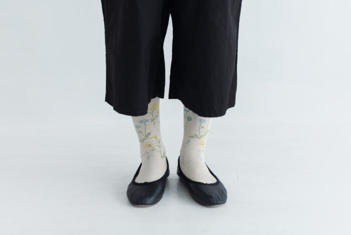 floral long socks white 4